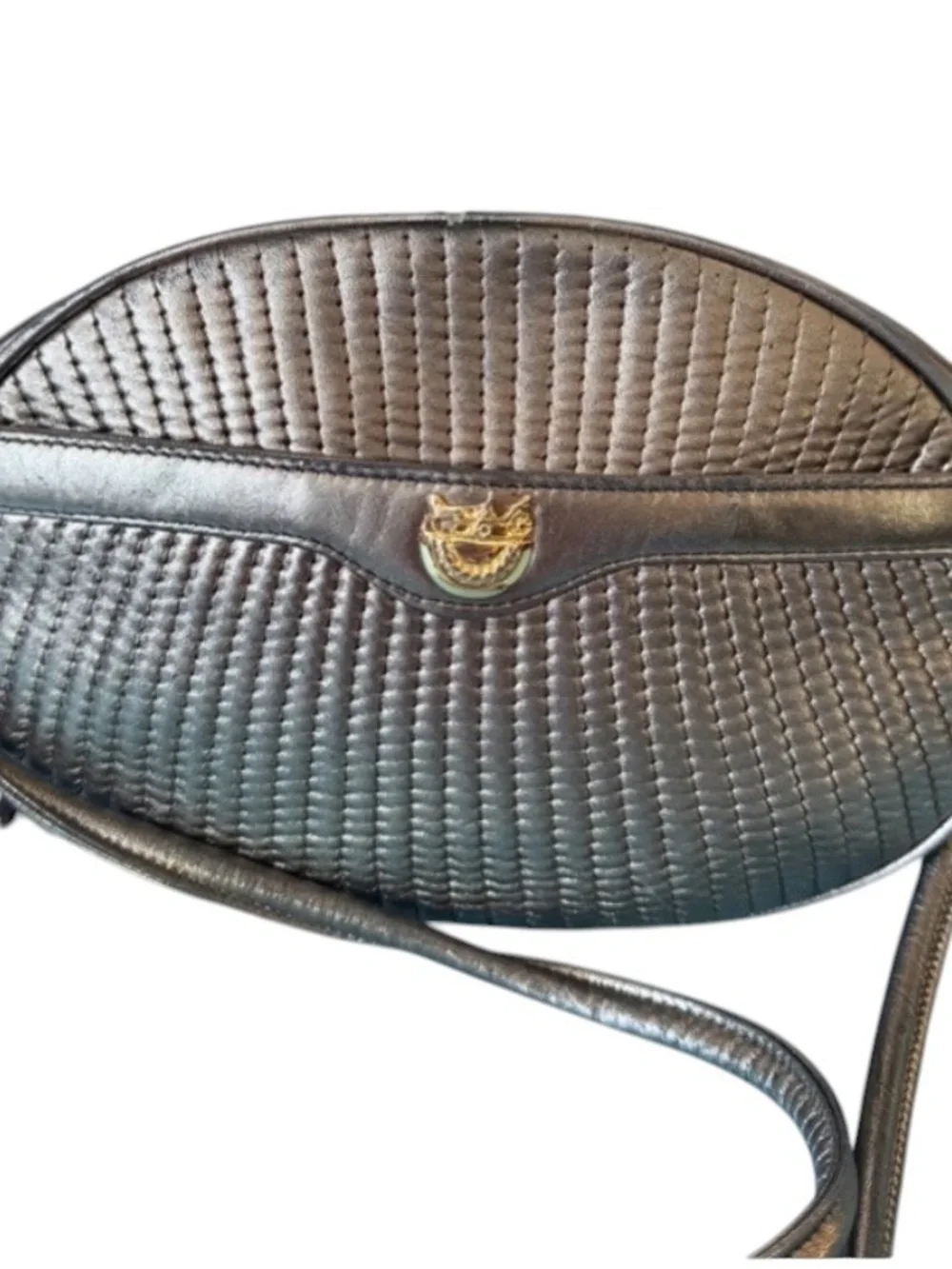 Bally bag  VTG Lamb smooth/Quilted  Rare GunmetalCross Body classic EUC